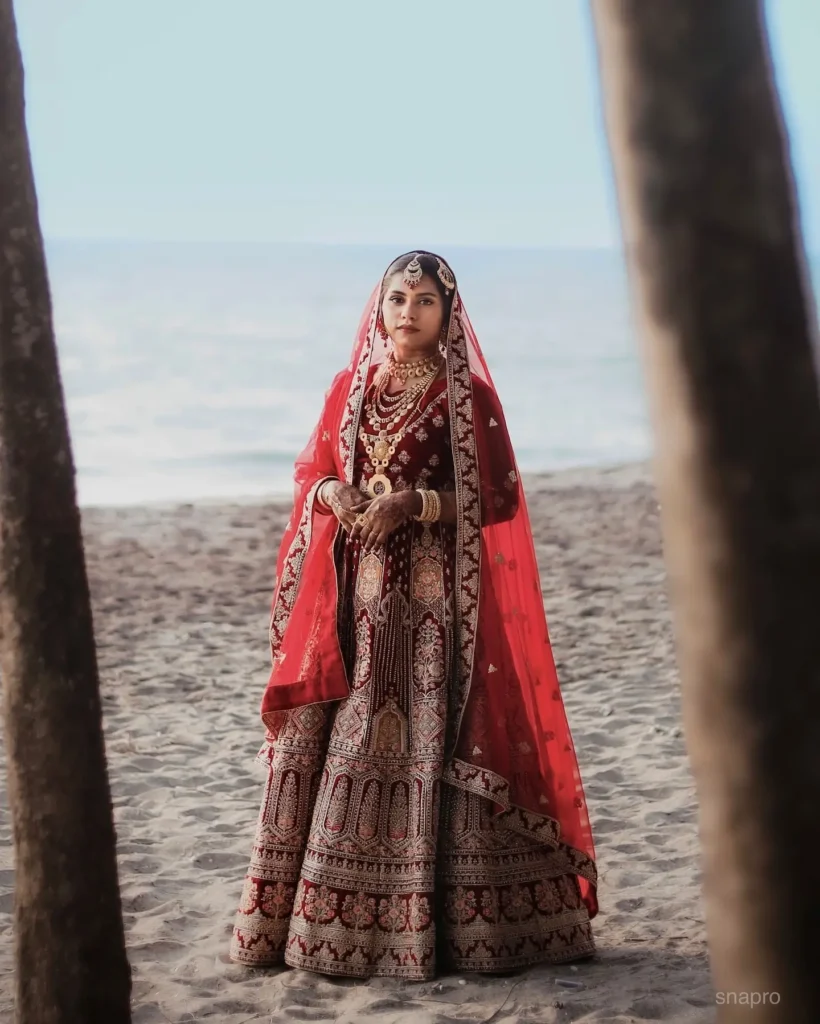 beautiful bride on beach wedding photography by snaproweddings